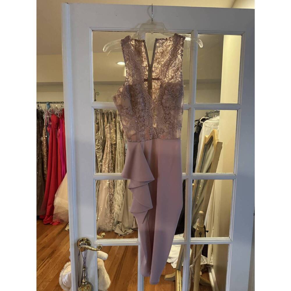 NEW NICOLE BAKTI women's intricate lace bodice cocktail dress in rose